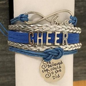 Cheer Infinity Charm Bracelet, Girls She Did